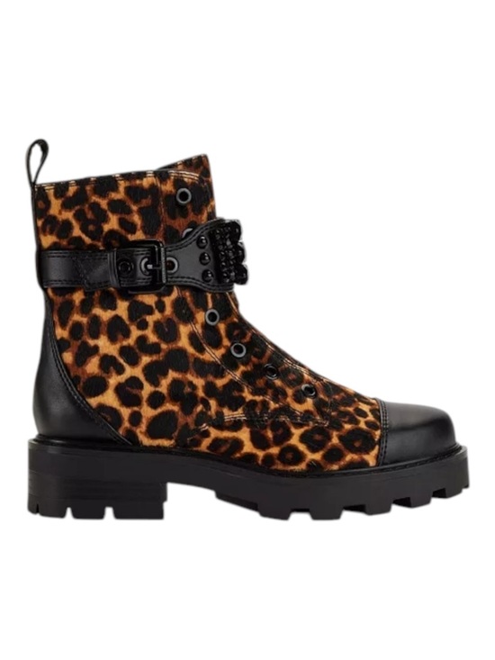 Karl Lagerfeld Shoes - Karl Lagerfeld Leopard Print Ankle Combat Boots in Brown and Black 7 new (flaw)